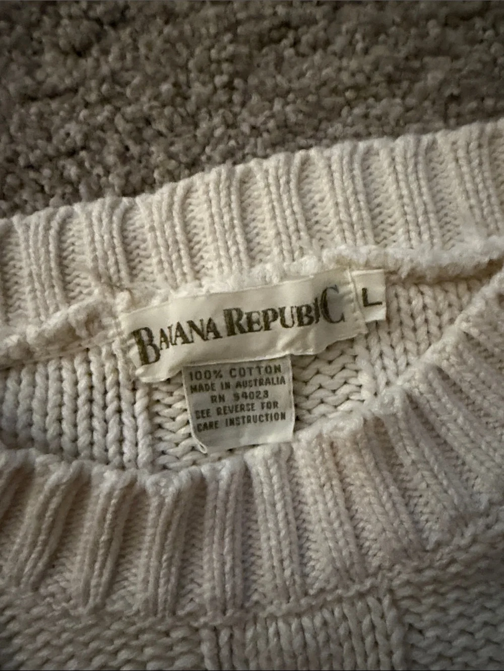 Banana Republic Cream Cable-Knit Crewneck Sweater
